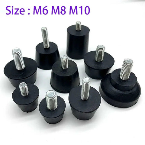 Rubber Adjustable Leveling Feet With Screws M6 M8 M10 for Tables and Chairs, various sizes on display