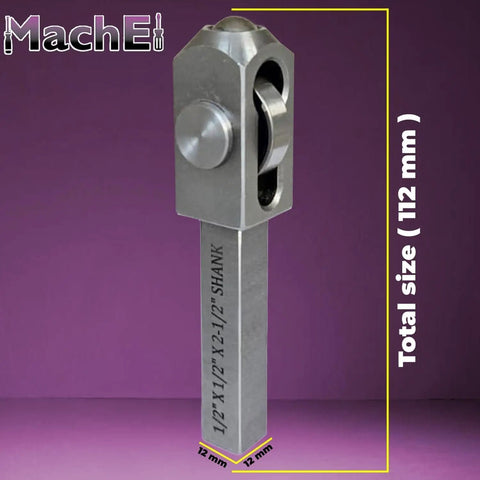 Mini Lathe Roller Burnishing Tool 1/2 In Shank By 2-1/2 In Overall Length shown from the front with dimensions labeled.