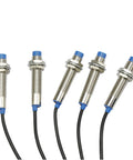 Five Pack LJ12A3-4-Z/AY Inductive Proximity Sensor Switch Must-Have 4mm Detection Range, 3-Wire Brown Blue Black, DC 6-36V, PNP NC Output, Metal Cylinder Shell, Heavy-Duty Plug-and-Play Sensor for Automation and Machinery in a 5-pack