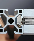 Close-up of Premium 20 Pack One Quarter Inch Twenty Thread Pitch T Slot Nut in 4545 aluminum extrusion profile