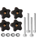 T Track Knob Kit Set With Five Star Knobs, 1/4-20 Threaded Bolts And Washers, 12 Piece Replacement Hardware For Woodworking Jigs And Fixtures