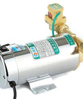 High Performance 220V 100W Shower Booster Pump For Home Use RV Marine Garden Irrigation Electronic Automatic Water Pressure Enhancer Quiet Operation Boost Your Shower Flow with brass fittings and silver body