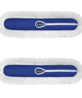 Two Piece 22 Inch Cotton Dust Mop Head Refill Heavy Duty Dry Mop Pads For Hardwood Tile And Laminate Floors Compatible With Standard Frames.