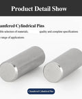 Chamfered end view of 20Pc Stainless Steel Shelf Pins Dowel Pins 8mm Diameter 20mm Length 304 SS Cylindrical Support Pegs