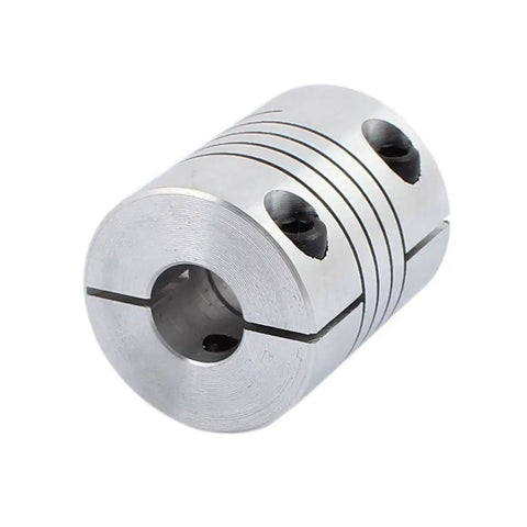 Beefy Aluminum Shaft Coupling For 6mm To 10mm Shafts, 30mm Long By 25mm Wide, Stepper Motor Coupler For 3D Printer CNC Machines, DIY Projects, Encoder Ready, Clamp Set Screws, Durable Silver Alloy, aluminum coupling