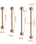 Two Pack Watch Strap Screw Tube Rods Friction Pin Clasp Kit For Wristwatch Repair, sizes 16 18 20 22mm, gold rods