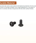 Solid As A Rock M2.5 Carbon Steel Button Head Socket Cap Screws 100 Pack showing two durable black oxide screws.