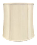 Beige Drum Lamp Shade 13 x 14 x 14 With Silk Type Shantung Exterior And Premium Off White Styrene Lining, Easy Install