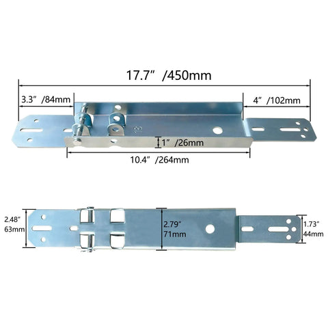 Heavy Duty 18 Inch Garage Door Operator Reinforcement Bracket Made From Galvanized Steel Top Panel Mount For Stabilizing And Repairing Garage Doors Non Adjustable Durable Bracket For Reliable Home Garage Installations