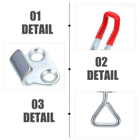 Detailed view of 8 Pcs Adjustable Door Latch Clamp Kit Heavy Duty Zinc Plated Steel Quick Release Toggle Latches components