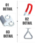 Eight Pack Adjustable Toggle Clamp Set, Heavy Duty Zinc Plated Iron Box Latches detail view with red handle and mounting plate.