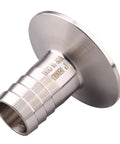 DERNORD 2-inch tri-clamp to 1-inch hose barb adapter, SUS304 stainless steel sanitary fitting.
