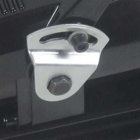 Heavy Duty Air Hydraulic Foot Pedal Pump Delivering Rugged 10 Ton Lifting Power Up To 10000 Psi close-up of metallic bracket detail.