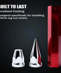Effortless 33mm Aluminum Lug Nut Covers Remover Tool For Plastic Lug Nuts Quick Install And Easy Removal Durable Aluminum Socket No Sweat Wheel Upgrades Red with anodized finish