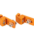 Heavy Duty 2 Pack Aluminum Tiger Claw Clamps With Serrated Grip Hold T Slot Workbench For 3018 Pro Ultra CNC Router in orange color.