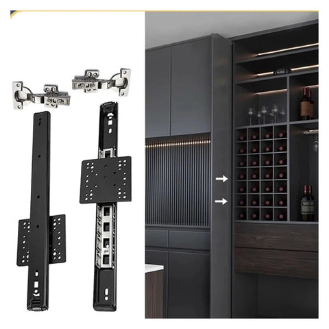 Professional Grade Rock Solid Heavy Duty 3 Fold Side Mounted Ball Bearing Drawer Slides With Full Extension Silent Smooth Gliding Action For Home Cabinetry Projects 350Mm displayed in kitchen cabinetry.