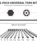 11 Piece Heavy Duty Extra Long Torx Security Bit Set Built Tough To Knock Out Tight Jobs With Hella Durable S2 Steel