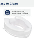 Raised Toilet Seat With Lock 4 Inch Height Heavy Duty Plastic Easy Clean No Tools Required Secure Locking Plate Standard