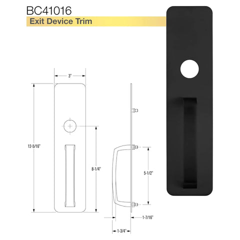 Commercial Door Pull Plate With Cylinder Hole In Sleek Matte Black Finish Built Tough From Rust Proof Stainless Steel For Top Shelf Security And Zero Hassle Install Meets Ansi Grade 1 Ul Listed Ada Compliant Specs
