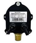 Back view of Digital Adjustable Pressure Switch Controller For Water And Air Pumps 220V 145 PSI One Half Inch Male NPT Thread