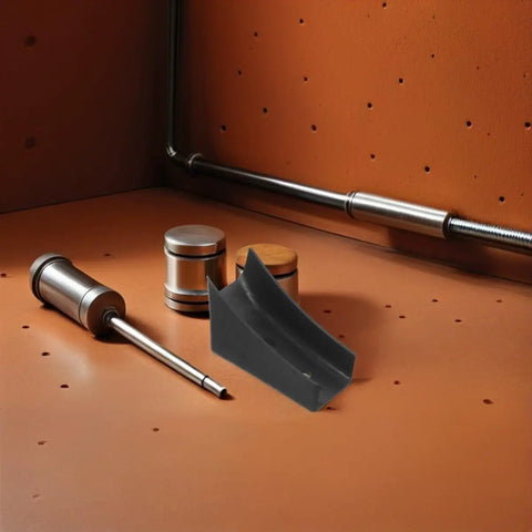 Boat Shape Chair Foot Pads With Screws, shown on a workbench with tools, highlighting U Shaped Floor Protectors