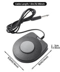 Universal Foot Pedal For Digital Pianos And MIDI Gear, 6.5mm Interface, lightweight anti-slip sustain with cable, dimensions 9x6.5x3cm