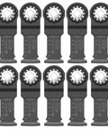 Top Shelf Plunge Cut Blades For Oscillating Multi Tools Featuring Starlock Adapters Swiss Made Pro Steel Built legit for hardwood and drywall, 10 pack.