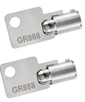 GR888 2 Pack Coin Laundry Machine Keys For Greenwald Money Box Lock Replacement 8 20 888 Compatible With Speed Queen Whirlpool Maytag Huebsch Wascomat Dexter ESD And Other Brand Washer Coin Boxes Durable Lock Key Set
