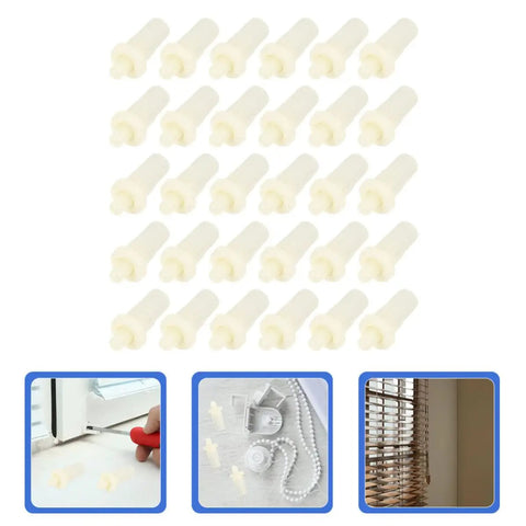 40 Piece Spring Loaded Shutter Repair Pins With Heavy Duty Plastic Louver Insert Kit For Quick Window Fan Fixes displayed in rows.