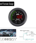 Dope Universal Turbo Boost And Vacuum Gauge Kit With Red LED Display 2 1 16th Inch Gauge Reads 0-35 PSI Boost And -30 To 0 InHg Vacuum Plug-and-Play For Turbocharged And Supercharged Cars. Boost/vacuum gauge kit with sensor, wiring, and installation diagram