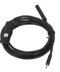 Solid Usb Industrial Endoscope With Six Bright Led Lights And Seven Millimeter Waterproof Probe cable with button for easy use.