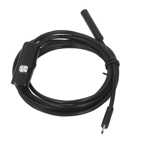 Solid Usb Industrial Endoscope With Six Bright Led Lights And Seven Millimeter Waterproof Probe cable with button for easy use.