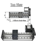 Top view of Pulley Linear Guide Rail Slide Stage with Double Linear Rail 100 To 1000 mm Stroke Side Sliding Table 1.2 Nm Motor Drive Kit