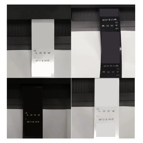 Slick Desktop Heat Transfer Printer For Shipping Labels with control panel options and printed labels displayed on printer.