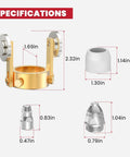 P-80 Plasma Cutter Torch Consumables Kit with 24Pcs 1.5mm Cutting Tips and Electrodes showing detailed measurements.