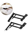 Two Pack Lift Up Table Hinges With Pneumatic Lift Smooth Soft Opening on white background and table example