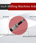 1 Inch Milling Machine Arbor With 2 Inch Shoulder To Nut R8 Shank For Bridgeport Style Milling Machines diagram