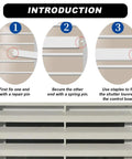 Instructions for Grab These Bad Boys To Fix Slipped Plantation Shutters In No Time With This Top Shelf Repair Kit showing repair pin use.