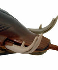 Close-up of Quail Retriever Trainer Dead Fowl Gambrels Quail Dummy For Water Fetches And Huntin Dogs, showing detailed antler design.