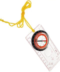 Dope Portable Survival Compass With Ruler For Outdoor Hiking Camping Orienteering And Wilderness Sports showing yellow lanyard