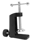Beefy Aluminum Desk C Clamp Mount For Desk Lamps Black 2.4 Inch Clamp 61mm Heavy Duty Table Mount Easy Adjustable Stable Office And Home Light Fixture Holder, black metal clamp