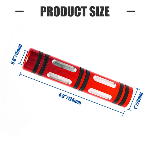 Red aluminum Gear Shift Lever Extension For Can Am Ryker 600 900 Ace Rally and Sport Edition, shown with dimensions.