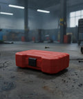 Heavy Duty Screw Extractor Kit With Gold Coated Bits For Toughest Jobs. Premium HSS4341 Steel Drill Out Damaged Screws Made Easy For DIY Pros And Home Gurus. Perfect Tool Set To Fix Stripped Threads Without Hassle Or Stress On The Job Site Today. red storage case on workshop floor