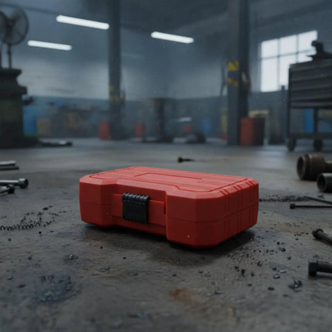 Red case for Grab This Premium Heavy Duty Screw Extractor Kit For All Your Workshop And Garage Projects. Crafted From Top Tier HSS4341 Steel With A Tough Coating, This Set Makes Removing Damaged Bolts Easy Peasy For Any Handyman Or Mechanic Who Needs Reliable Gear.