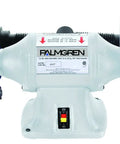 Killer 10 Inch Bench Grinder 1 HP Dual Voltage 115 230V With Dust Collection features dual grinding wheels and adjustable safety guards.