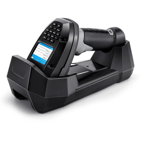 2D And 1D Wireless Barcode Scanner With Smart Charging Stand Portable Inventory Data Terminal in charging dock
