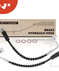 Front Brake Hydraulic Hose for Dodge Grand Caravan 2008 Through 2012 and 2018 Through 2020, Town and Country 2008 Through 2012, Ram CV 2012 Through 2015, and Volkswagen Routan 2009 Through 2014 Two Piece Set Direct Fit OE Style with EPDM core and zinc fittings