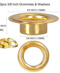 Heavy Duty 500Pcs Grommets And 500Pcs Washers Set Iron With Brass Finish Three Eighths Inch Inside Diameter