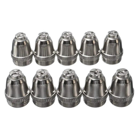 10 conductive nozzles from 26Pcs PL60 Plasma Torch Accessories Kit For LTP5000 And LTPDC2000 displayed in two rows