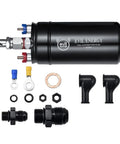 External Inline Fuel Pump 12V High Flow 300 LPH For EFI Systems Universal Fit with installation parts visible